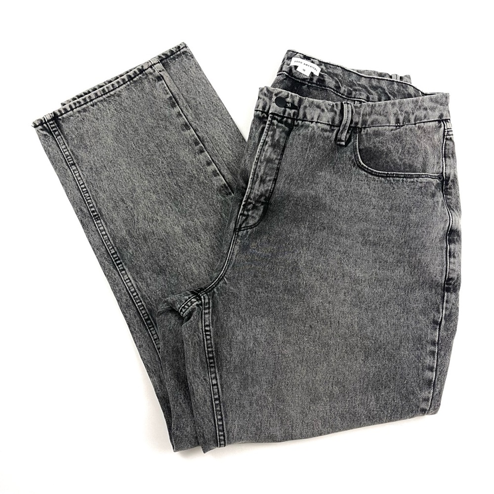 Good American Good Icon Loose Fit Straight Leg Jeans Washed Black GNISN999BT - Picture 4 of 8